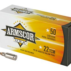 ARMSCOR 22TCM 40GR JHP 50/1000