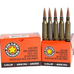 CENT ARMS 5.45X39 60GR FMJ 30/1440