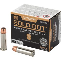 SPR GOLD DOT 38S+P 135G HP SB 20/200