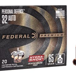 FED HYDRA-SHOK 32ACP 65GR JHP 20/500