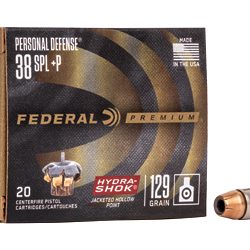 FED HYDRA-SHOK 38+P 129GR HP 20/500