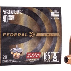 FED HYDRA-SHOK 40S&W 165GR 20/500