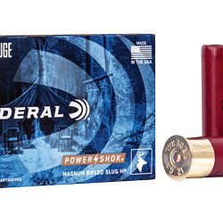 FED PWRSHK 12GA 3" MG RFL SLUG 5/250