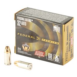 FED HYDRA SHOK 32ACP 68GR JHP 20/200