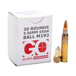 Global Ordnance 5.56x45mm NATO 55gr - 20 Rounds-$12 Shipping