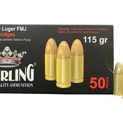 STERLING 9MM 115GR FMJ BRASS 50/1000