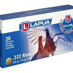 LAPUA 222 REM 55GR FMJ 20/600