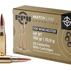 PPU .308 WIN MATCH 168GR HPBT 20/200