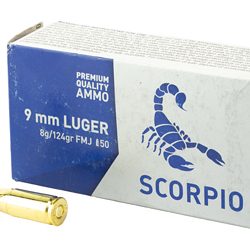 SCORPIO AMMO 9MM 124GR FMJ 50/1000