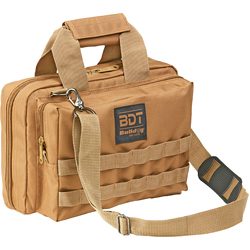Bulldog Cases Deluxe 2 Pistol Range Bag w/ Strap & MOLLE, Tan