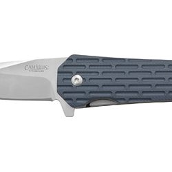 Camillus Wedge, Folding Knife, Plain Edge, Blue Fiberglass Reinforced Ny...