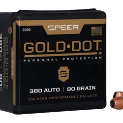 Speer Ammunition Gold Dot, .355 Diameter, 9MM,  90 Grain, Hollow Point, 100 C...