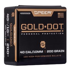 Speer Ammunition Gold Dot, .400 Diameter, 40 S&W, 200 Grain, Hollow Point, 10...