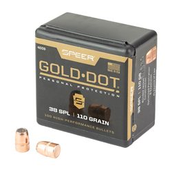 Speer Ammunition Gold Dot, .357 Diameter, .38 Caliber, 110 Grain, Hollow Poin...