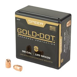 Speer Ammunition Gold Dot, .357 Diameter, .38 Caliber, 125 Grain, Hollow Poin...
