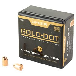 Speer Ammunition Gold Dot, .400 Diameter, .40 Caliber , 165 Grain, Hollow Poi...
