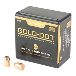 Speer Ammunition Gold Dot, .451 Diameter, .45 Caliber, 230 Grain, Hollow Poin...