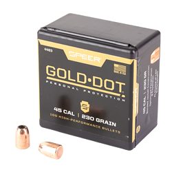 Speer Ammunition Gold Dot, .451 Diameter, .45 Caliber, 230 Grain, Hollow Poin...