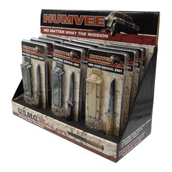 Caliber Gourmet Humvee Neck Knife Display, 12 Piece, Each Knife Has A Sh...