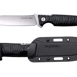 Cold Steel Razor Tek, Fixed Blade Knife, 4" Clip Point, Black GFN Handle...