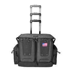 GPS Tactical Rolling Range Bag, Black, Soft Case, Foam Cradle Holds 6 Pistols...
