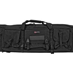 GPS Tactical Double Rifle Case, Black, 55", 600 Denier Polyester