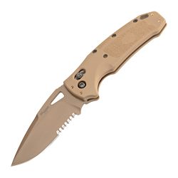 Hogue K320 M17, Folding Knife, Tan, Drop Point Blade, 3.5", PVD Coyote T...