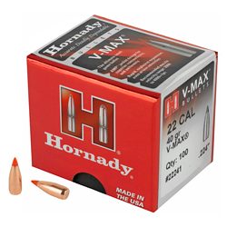 Hornady V-Max, .224 Diameter, 22 Caliber, 40 Grain, Ballistic Tip, 100 Count