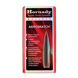 Hornady AEROMATCH, .224 Diameter, 22 Caliber, 69 Grain, AEROMATCH Hollow Poin...