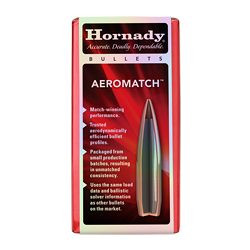 Hornady AEROMATCH, .224 Diameter, 22 Caliber, 77 Grain, AEROMATCH Hollow Poin...