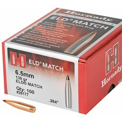Hornady ELD-M, .264 Diameter, 6.5MM, 130 Grain, Ballistic Tip, 100 Count