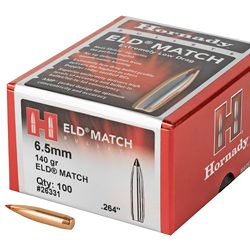 Hornady ELD-M, .264 Diameter, 6.5MM, 140 Grain, Ballistic Tip, 100 Count