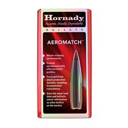 Hornady AEROMATCH, .308 Diameter, 30 Caliber, 168 Grain, AEROMATCH Hollow Poi...