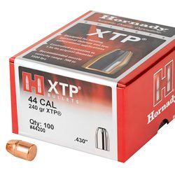 Hornady XTP, .430 Diameter, 44 Caliber, 240 Grain, Hollow Point, 100 Count