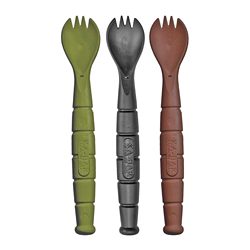 KA-BAR Knives Field Kit Spork, Survival Tool, Three Pack, Brown Green an...
