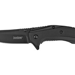 Kershaw OURIGHT-BLACK, Folding Knife, Plain Edge, Trailing Point, 3" Bla...