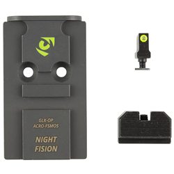 Night Fision Optic Plate + Backup Sight Combo, Yellow Front Night Sight with ...