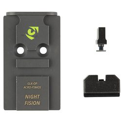 Night Fision Optic Plate + Backup Sight Combo, Black Sights, Aimpoint ACRO Op...