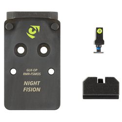Night Fision Optic Plate + Backup Sight Combo, Yellow Front Night Sight with ...