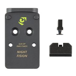 Night Fision Optic Plate + Backup Sight Combo, Black Sights, RMR/507C Optic P...