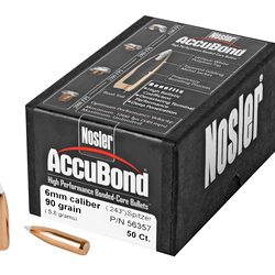 Nosler AccuBond, .243 Diameter, 6MM/243 Winchester, Spitzer Boat Tail, 50 Count