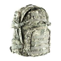 NcSTAR Tactical Backpack, 18" x 12" x 6" Main Compartment, Nylon, Gray Digita...