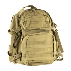 NcSTAR Tactical Backpack, 18" x 12" x 6" Main Compartment, Nylon, Tan, Adjust...