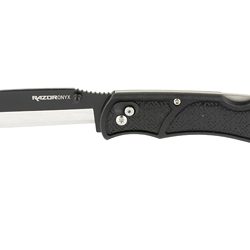 Outdoor Edge Razor Onyx, Folding Knife, Plain Edge, 3.5" Blade Length, I...