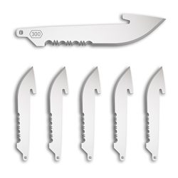 Outdoor Edge Razor EDC Blades, Serrated 3" Blades, Drop Point, 420J2 Sta...