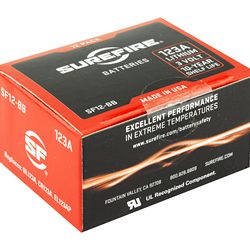 Surefire Battery, CR123A Lithium,12 Pack, Red