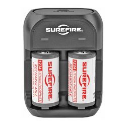 Surefire 2 Rechargeable LFP123 Batteries, Includes Charger