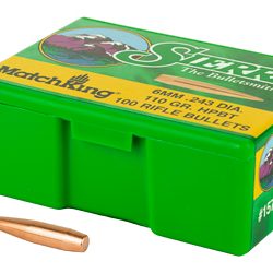 Sierra Bullets MatchKing, .243 Diameter, 6MM/243 Winchester, 110 Grain, Boat ...