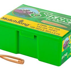 Sierra Bullets MatchKing, .264 Diameter, 6.5MM, 142 Grain, Hollow Point Boat ...