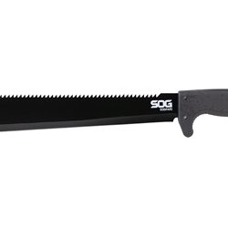 SOG Knives & Tools SOGfari Machete, 13" Straight/Saw Back Edge, Black Kr...